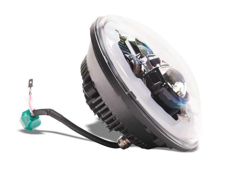 Raxiom 07-18 Jeep Warngler Axial Series 7-Inch LED Headlights w DRL/ Black Housing - Clear Lens