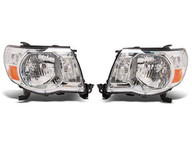 Raxiom 05-11 Toyota Tacoma Axial Series OE Replacement Headlights- Chrome Housing- Clear Lens