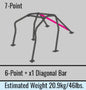 Cusco D1 Chromoly Blue Roll Cage 7-Point 2 Door R32 Skyline