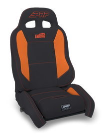PRP EnduroCrawl Reclining Suspension Seat - Black/Orange Vinyl - Driver