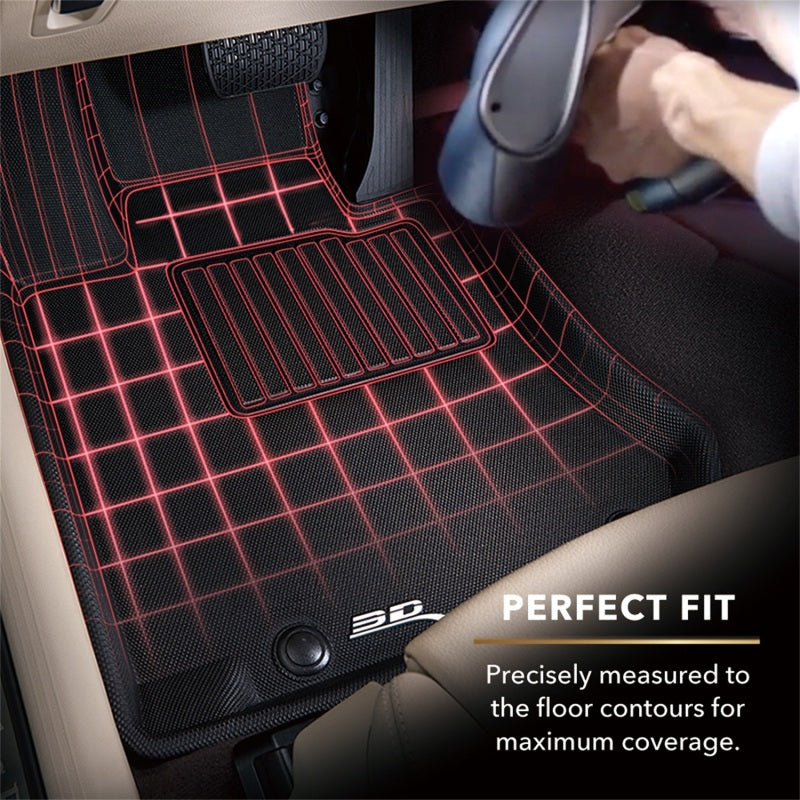 3D MAXpider 2012-2013 Honda Civic Coupe Kagu 1st & 2nd Row Floormats - Black