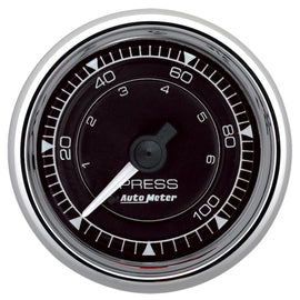 Autometer Chrono 2-1/16in 100PSI Mechanical Pressure Gauge - Chrome