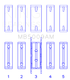 King Engine Bearings Ford Fiesta 1.25I (ZETec/Ecoboost 1.6) (Size +0.25mm) Main Bearing Set
