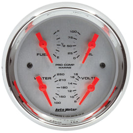Autometer Marine Chrome 3-3/8in Gauge - 100PSI