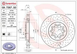 Brembo OE 00-04 Ferrari 360 Drilled Standard Brake Disc