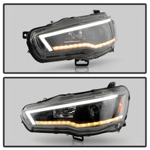 Load image into Gallery viewer, Spyder 08-17 Mitsubishi Lancer EVO 10 Projector Headlights - Black (PRO-YD-ML08V2SI-SEQ-BK)
