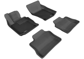 3D MAXpider 2010-2016 Porsche Panamera Kagu 1st & 2nd Row Floormats - Black