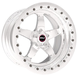 Weld S71 17x10 / 5x120mm BP / 7.2in. BS Polished Wheel 3.18in (High Pad) - Black Single Beadlock