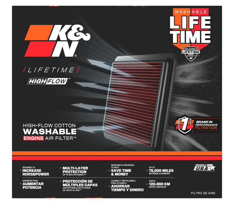 K&N Replacement Air Filter Kia Stin ger L4-2.5L F/I Turbo 2022