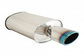 Universal Exhaust O-ST Muffler (Single Oval Burnt Tip)