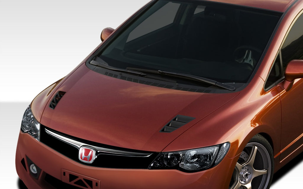 2006-2011 Honda JDM Civic 4DR Duraflex R-Spec Conversion Hood - 1 Piece