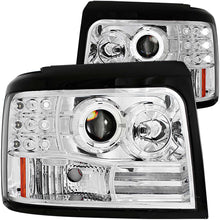 Load image into Gallery viewer, ANZO FORD F-150/BRONCO 92-96 / F-250/350 92-98 PROJECTOR HEADLIGHTS CHROME w/ HALO &amp; SIDE MARKER &amp; PARKING LIGHTS