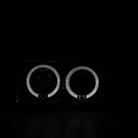 Spec-D Tuning  1992-1996 Ford F-150 F-250 F-350 Bronco Dual Halo Projector Headlights (Chrome Housing/Clear Lens)