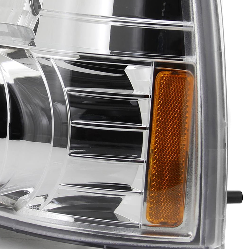 Spec-D Tuning  1992-1996 Ford F-150 F-250 F-350 Bronco Dual Halo Projector Headlights (Chrome Housing/Clear Lens)