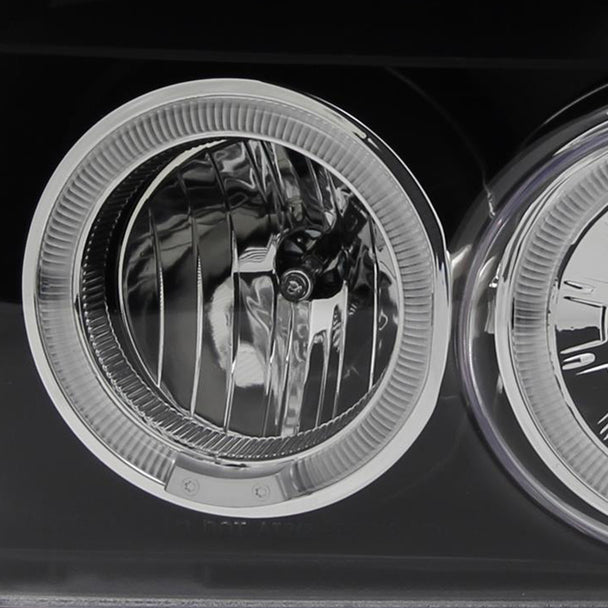 Spec-D Tuning 1992-1996 Ford F-150 F-250 F-350 Bronco Dual Halo Projector Headlights (Matte Black Housing/Clear Lens)
