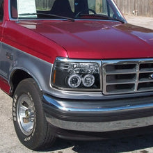 Load image into Gallery viewer, Spec-D Tuning 1992-1996 Ford F-150 F-250 F-350 Bronco Dual Halo Projector Headlights (Matte Black Housing/Clear Lens)