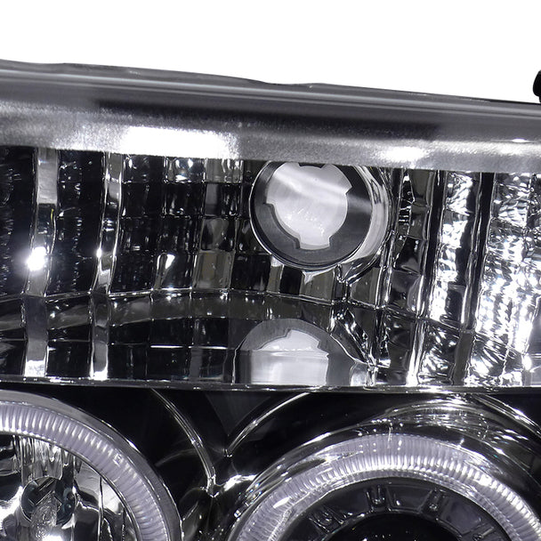 Spec-D Tuning 1992-1996 Ford F-150 F-250 F-350 Bronco Dual Halo Projector Headlights (Matte Black Housing/Clear Lens)