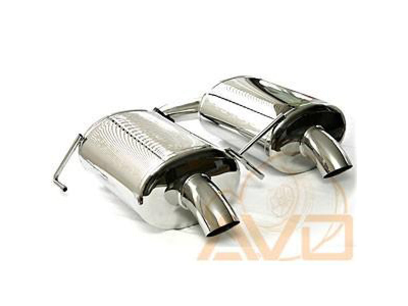 AVO Twin Mufflers Stainless Steel Exhaust with 60mm (2-1/4in) Piping- 05-09 Subaru Outback XT (BP)
