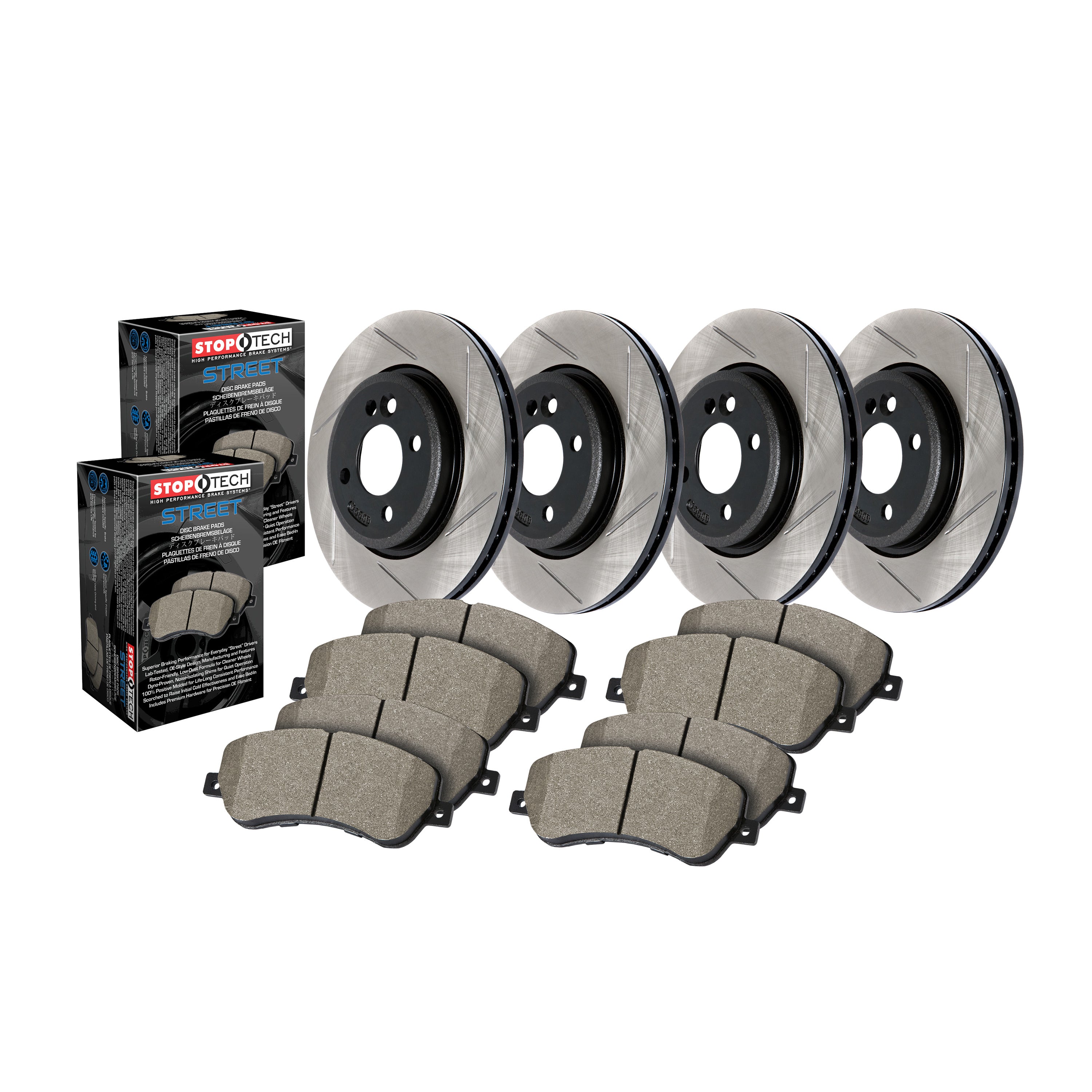 92-97 Subaru Alcyone SVX Stoptech Street Pack - Slotted Front & Rear Brake Kit