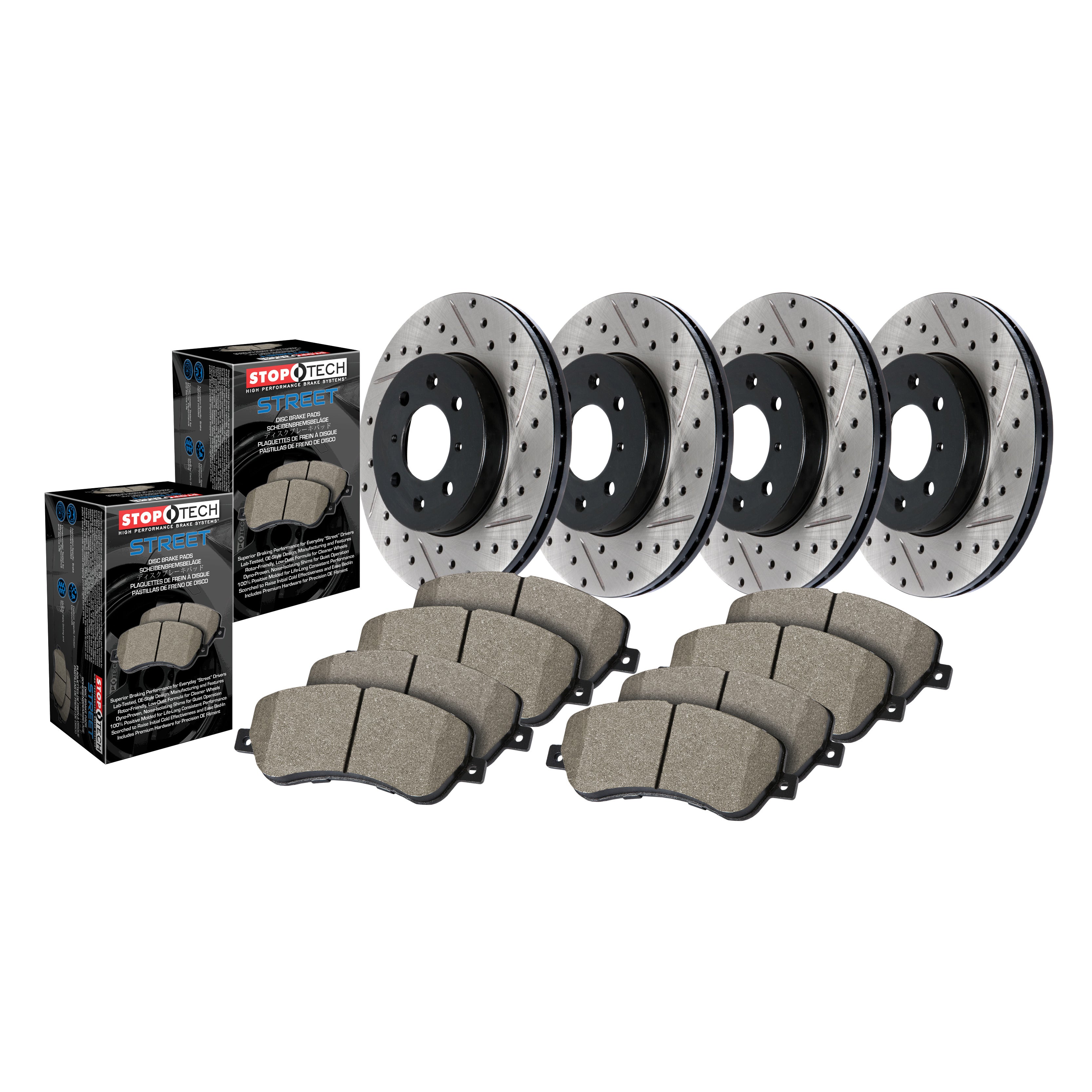 92-97 Subaru Alcyone SVX Stoptech Street Pack - Drilled Front & Rear Brake Kit