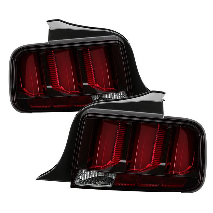 Spyder 05-09 Ford Mustang (Red Light Bar) LED Tail Lights - Black