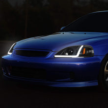 Load image into Gallery viewer, DNA Motoring 99-00 Honda Civic Black LED DRL Projector Headlights