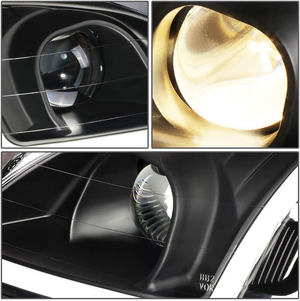 DNA Motoring 99-00 Honda Civic Black LED DRL Projector Headlights