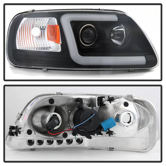 Spyder 97-03 Ford F-150 Light Bar Projector Headlights - Blk