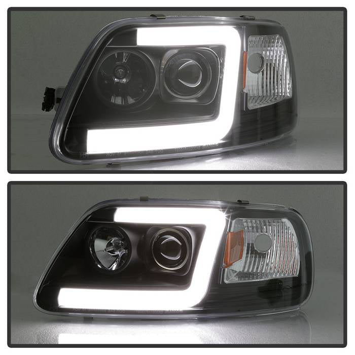 Spyder 97-03 Ford F-150 Light Bar Projector Headlights - Blk