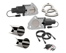 Quick Time Performance 2.50 Inch Dual QTEC Electric Cutout DIY Combo Kit