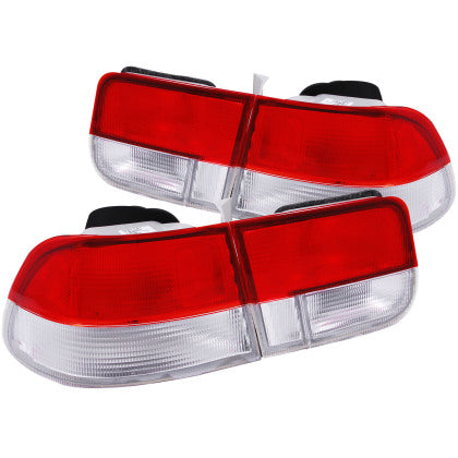 ANZO HONDA CIVIC 96-00 2DR TAIL LIGHTS RED/CLEAR (OEM) 2PC