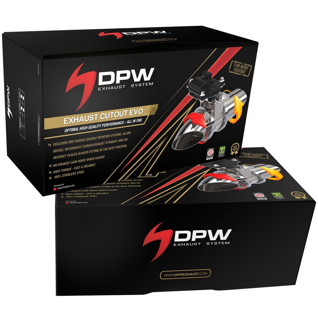DPW ELECTRIC EXHAUST CUTOUT EVO 2.5 IN DOUBLE