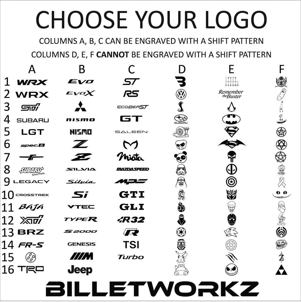 BILLETWORKZ CUSTOM ENGRAVED - TITANIUM KNOBS