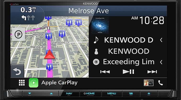 Kenwood eXcelon 6.8" HD Capacitive Screen Navigation/DVD Receiver
