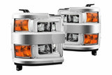 AlphaRex Pro-Series Halogen Heads: Chevy Silverado HD (15-19) - Gloss Black (Set) w/ Black Grill Insert