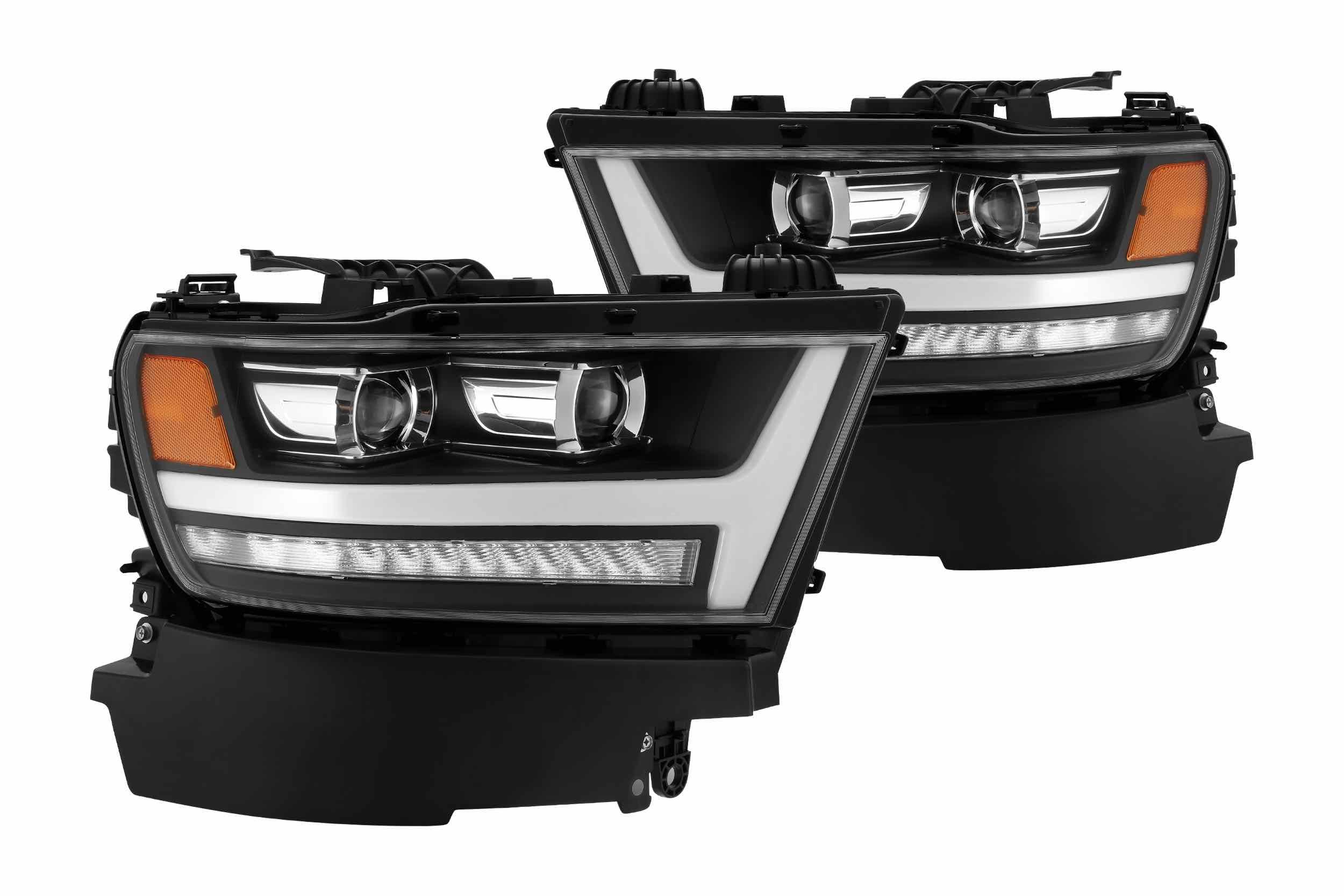 AlphaRex Pro-Series Halogen Heads: Dodge Ram 1500 (19+) - Matte Black (Set)