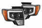 AlphaRex Pro-Series Halogen Heads: Ford F150 (09-14) - Gloss Black (Set)
