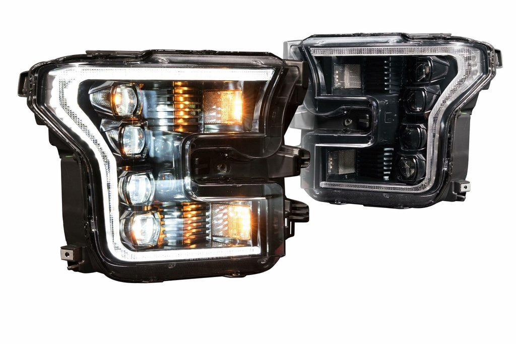 XB LED Heads: Ford F150 (15-17) (Set / White DRL / Black)