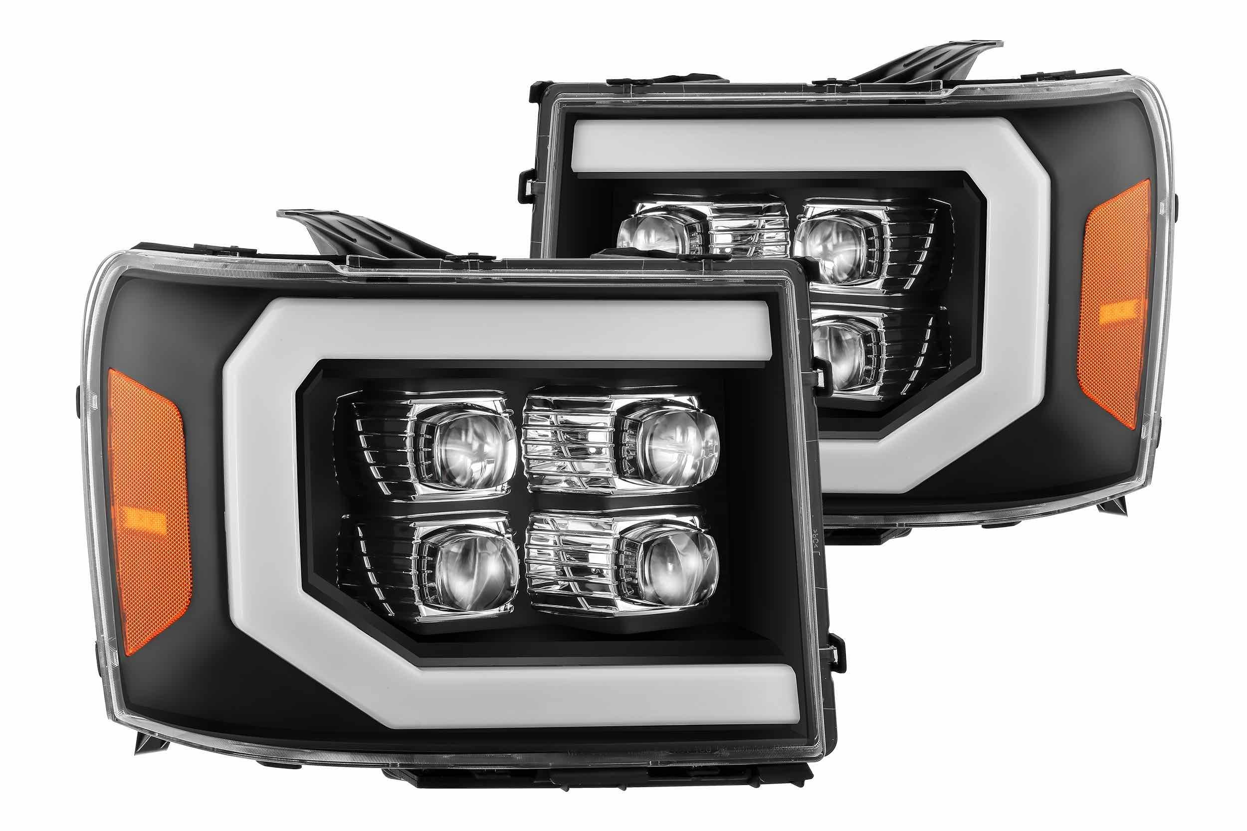 AlphaRex Nova-Series LED Heads: GMC Sierra (07-13) - Matte Black (Set)