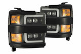 AlphaRex Nova-Series LED Heads: Chevy Silverado HD (15-19) - Chrome (Set) w/ Chrome (Set) Grill Insert