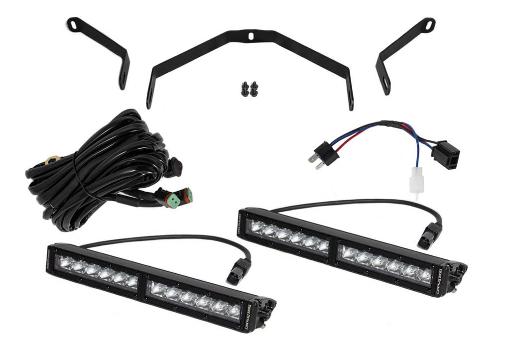 Diode Dynamics Stealth-Mount LED Light Bar System: Toyota Tundra (14-20) (SS12 Bar / White / Driving Beam)