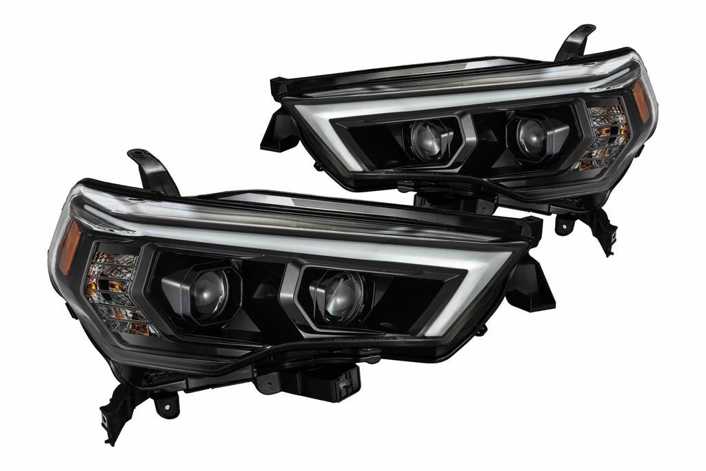 AlphaRex Pro-Series Halogen Heads: Toyota 4Runner (14-20) - Matte Black (Set)