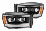 AlphaRex Luxx-Series LED Heads: Dodge Ram (06-08) - Gloss Black (Set)