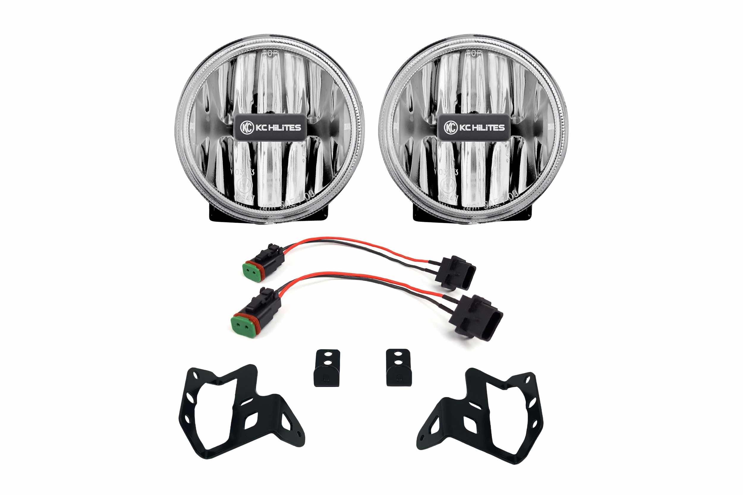 KC Gravity G4 Fogs: Wrangler JL (19+) (Set / White / Sahara Bumper)