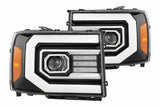 AlphaRex Pro-Series Halogen Heads: GMC Sierra (07-13) - Gloss Black (Set)