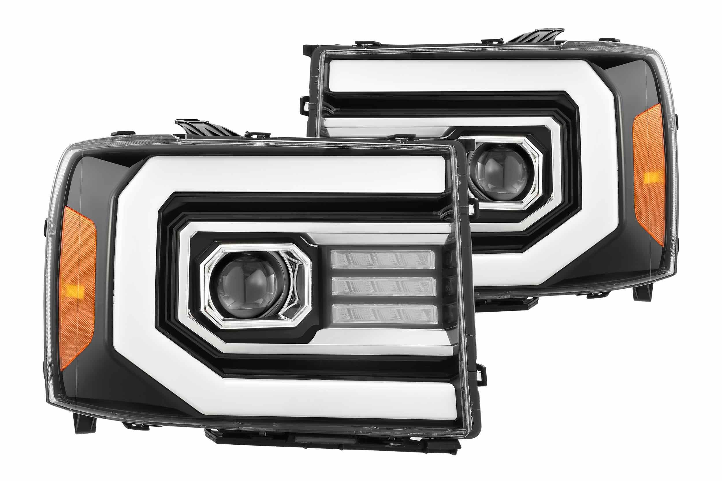 AlphaRex Pro-Series Halogen Heads: GMC Sierra (07-13) - Matte Black (Set)