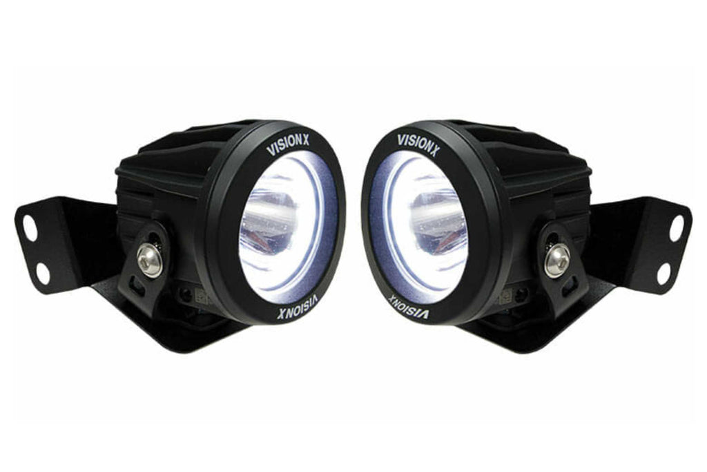 Vision X A-Pillar LED Lighting System: 2-4 Seat RZR (2x 4.5" Optimus Halo Pods)