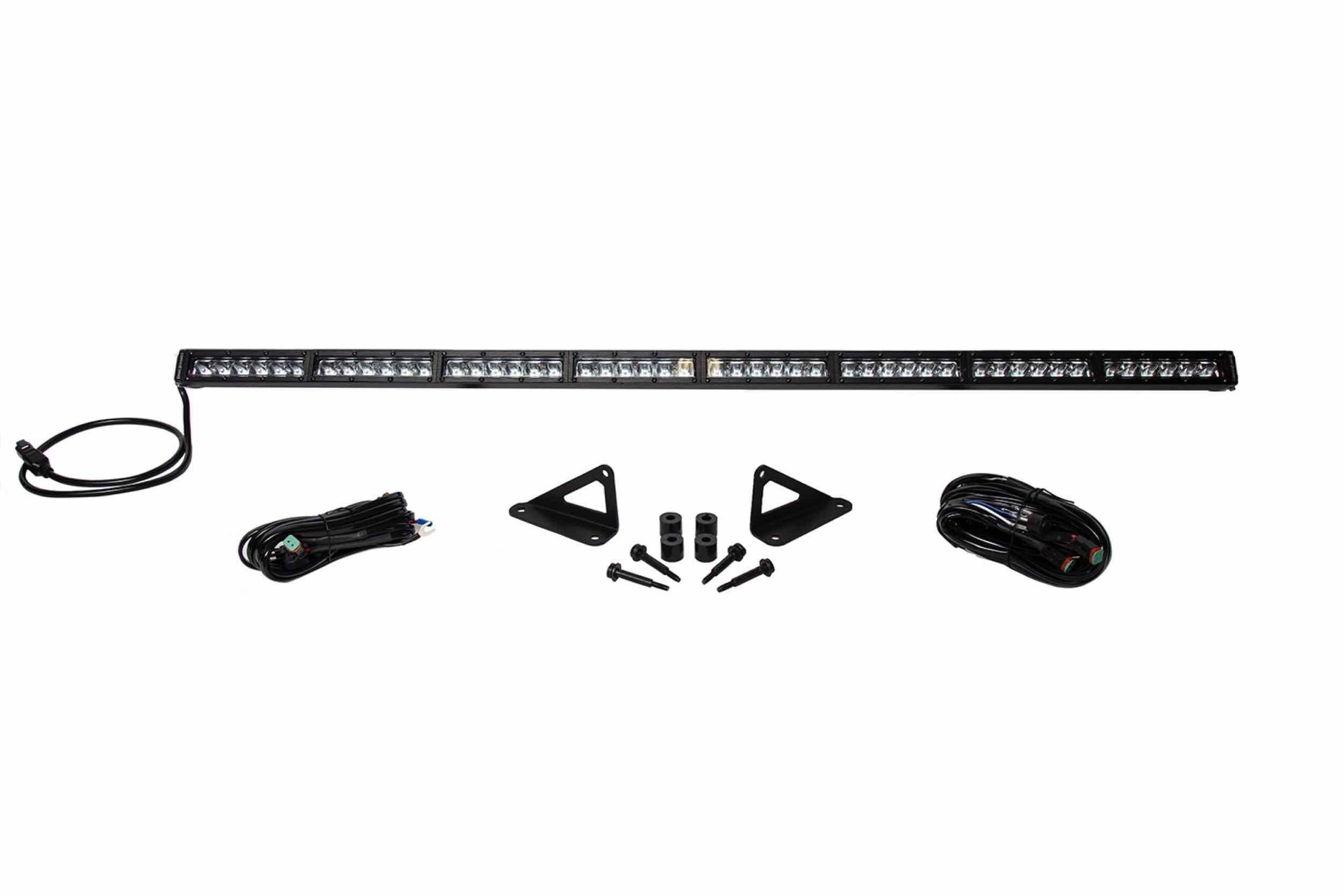 DD Hood-Mount LED System: Wrangler JL (White / Flood Beam) (Single SS50 Bar)