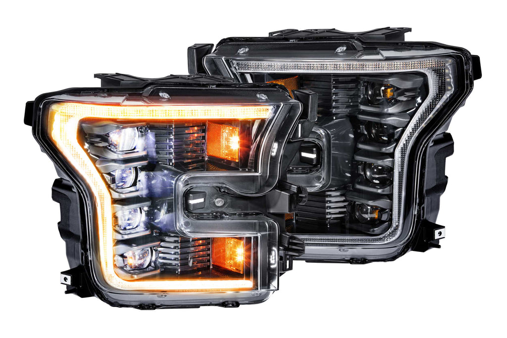 XB LED Heads: Ford F150 (15-17) (Set / Amber DRL / Black) (Gen 2)