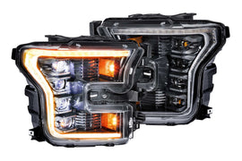 XB LED Heads: Ford F150 (15-17) (Set / Amber DRL / Black) (Gen 2)